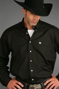 Cinch Men's Solid Black Pinpoint Shirt