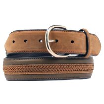 Nocona Men's Western Leather Center Laced Belt