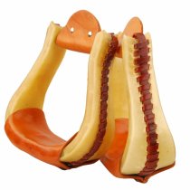 Reinsman 3″ Deep Rawhide Covered Western Stirrups