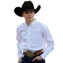 Cinch Boy's Solid White Pinpoint Shirt