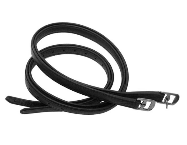 KL Select Red Barn Calf-Lined Stirrup Leathers in Black 1"