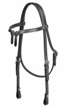 Tory Leather Double Stitched Brow Knot Headstall