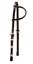 Tory Leather One Ear Headstall with Silver Detail