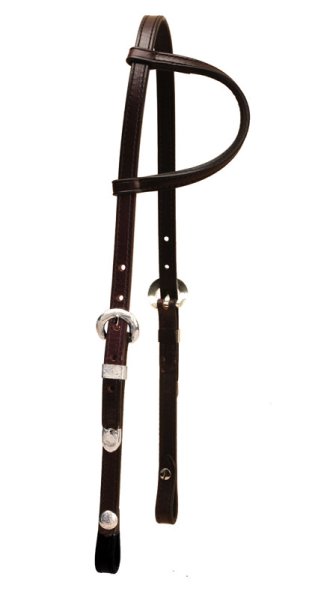 Tory Leather One Ear Headstall with Silver Detail