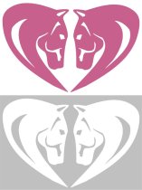 Horse Head Heart Decal