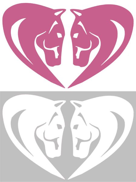 Horse Head Heart Decal