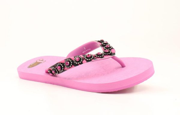 Justin Ladies Pink Zebra Stace Flip Flops 6