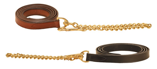 Tory Leather Lead Rope with Chain