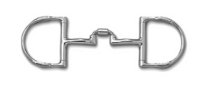Myler Dee Bit with Hooks and Low Port Barrel Snaffle