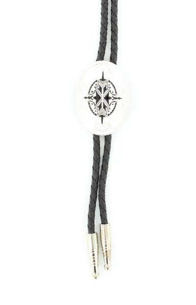 M&F Western Silver and Black Bolo Tie