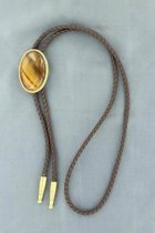 M&F Western Tiger Eye Oval Bolo Tie