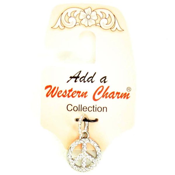 M&F Western Charm Crystal Peace Sign