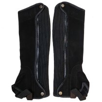 Elite Half Chaps in Black Suede Grand Prix