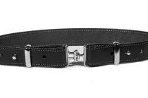 Black Leather Surcingle Belt