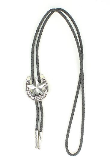 M&F Western Silver Horseshoe and Star Bolo Tie