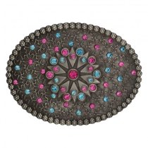 Montana Silversmiths Flower Rhinestone Buckle