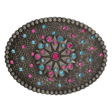 Montana Silversmiths Flower Rhinestone Buckle