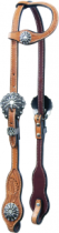 Reinsman Slide Ear Headstall with Silver Sunburst Conchos