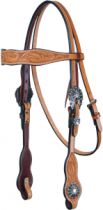 Reinsman Browband Headstall with Silver Sunburst Conchos