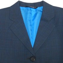 Grand Prix Kids Jacket in Grey Plaid and Peacock Lining 18