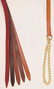 Tory 1 inch Leather Lead with Chain