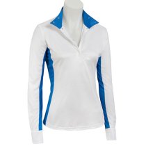 RJ Classics White Show Shirt with Blue Trim and Panels XL