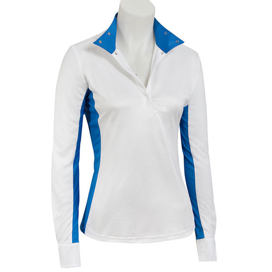 RJ Classics White Show Shirt with Blue Trim and Panels XL