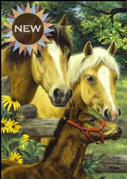 Horse Family Garden Flag