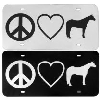 License Plate - Peace, Love, & Horses