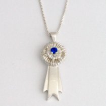 Loriece Silver Ribbon Rosette Necklace