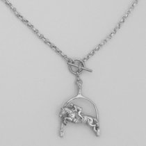 Loriece English Spur with Horse and Rider Choker Necklace