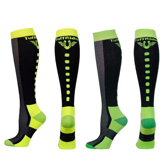 TuffRider Neon Ventilated Boot Socks