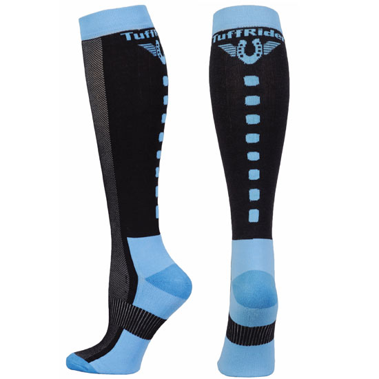 TuffRider Ventilated Riding Socks in Neon Blue