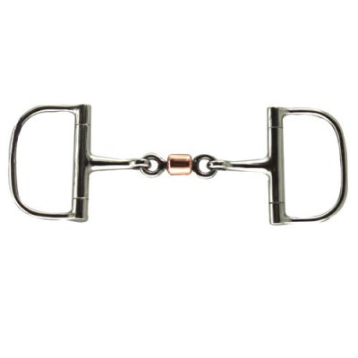 Intrepid Single Copper Roller Dee Snaffle Bit