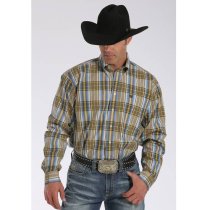 Cinch Men’s Yellow Plaid Western Shirt S