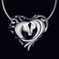 Handcrafted Entwined Heart Silver Necklace