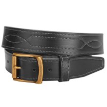 Tory Wide Leather Belt with Repeated Stitch