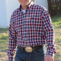 Cinch Black Plaid Button Down