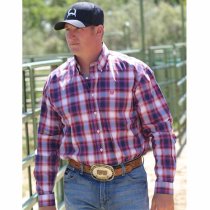 Cinch Orange & Purple Plaid Western Shirt Contrast Lining S, L