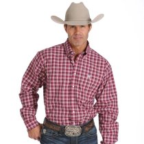 Cinch Red Plaid Button Down L