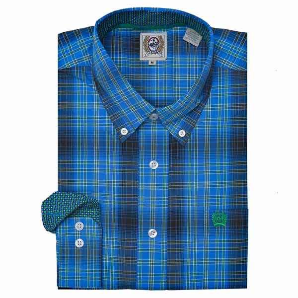 Cinch Blue and Green Plaid Western Shirt