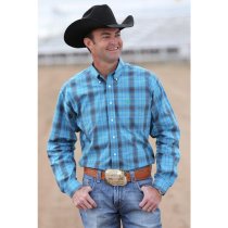Cinch Blue and Green Plaid Western Shirt