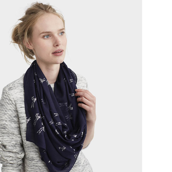 Joules Orna Scarf in Horse Foil Print