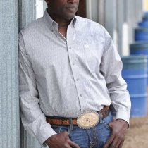 Cinch Grey Kind Of A Stripe Shirt L