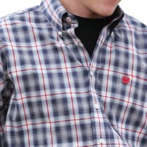 Cinch Men's Long Sleeve Plaid Shirt Navy Red