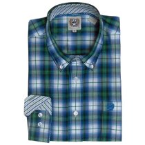 Cinch Blue Green Plaid Men's Shirt