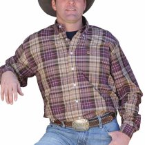 Cinch Burgundy Plaid Western Button Down