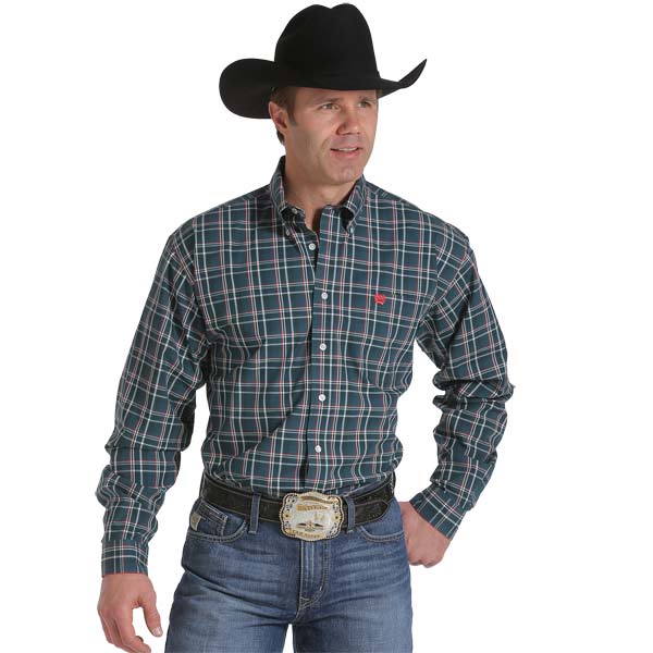Cinch Forest Green Plaid Shirt S