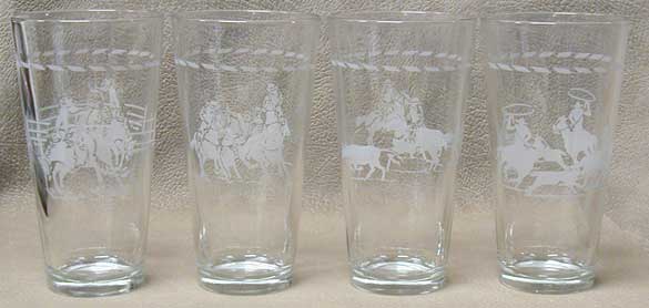 Western Motif Tavern Glasses