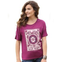 Cruel Girl Purple Printed Tee